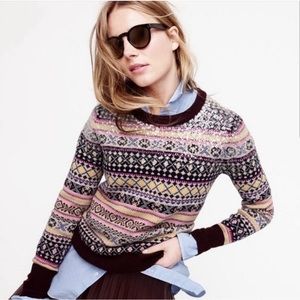 J Crew Sequin Fair Isle Sweater